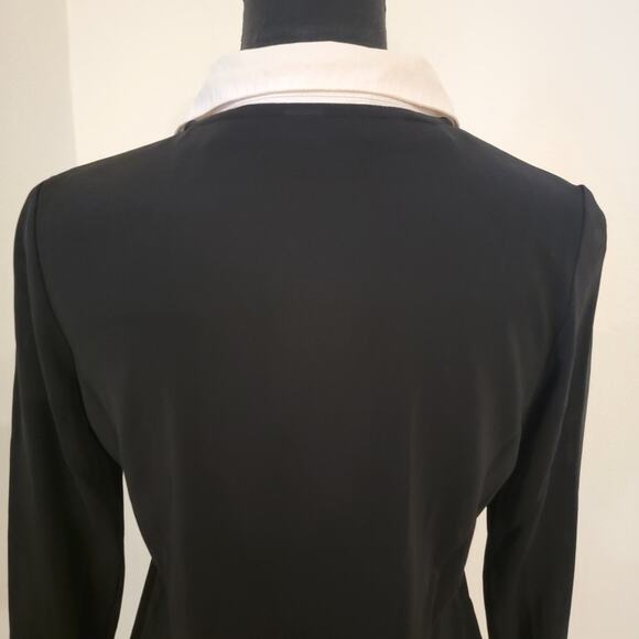 Liz Claiborne 2-in-1 Longsleeve Pullover Blouse Black Knit White Collared SM P - Picture 4 of 12